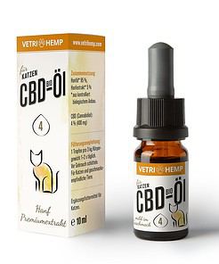 Vetrihemp Bio CBD 4% olej pro kočky a zvířata citlivá na chuť, 400mg