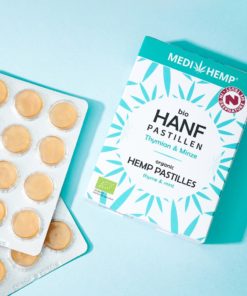 Organické konopné pastilky, tymián a máta
