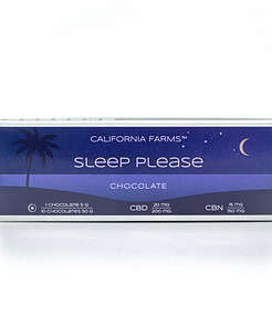 Pro lepší spánek 36 California Farms ČOKOLÁDA: PRO HLUBOKÝ A DLOUHÝ SPÁNEK – 10 ks, 200mg CBD, 150mg CBN