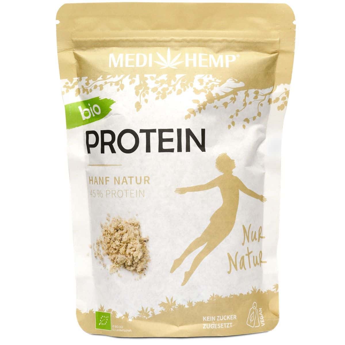 Organický konopný protein bez příchutě, 330g 3 Medihemp Organic Hemp Protein Natural