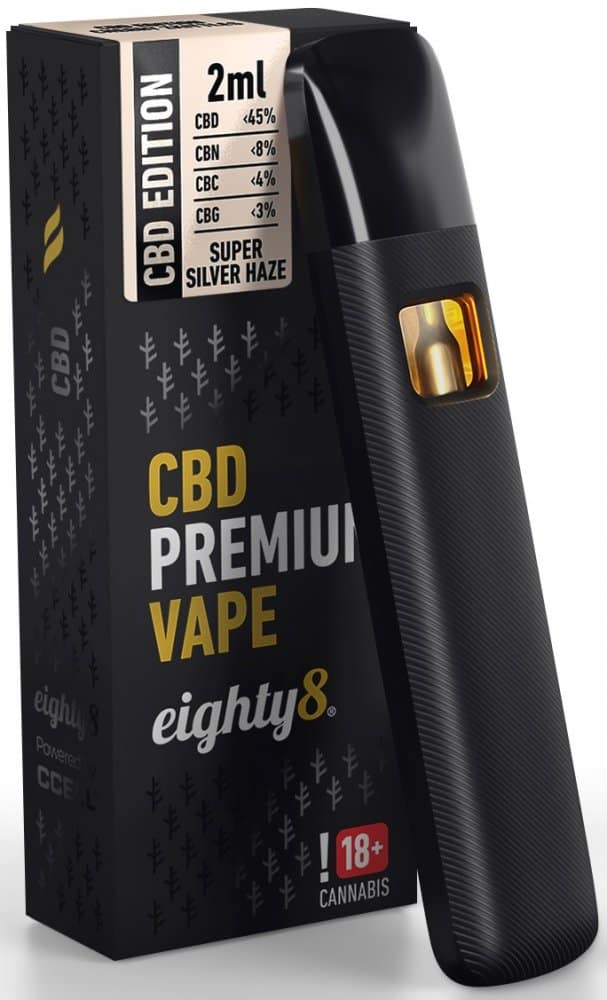 CBD Vape Pen Premium Super Silver Haze, 45 % CBD, 2 ml 3 Eighty8 CBD Vape Pen Premium Super Silver Haze, 45 % CBD, 2 ml