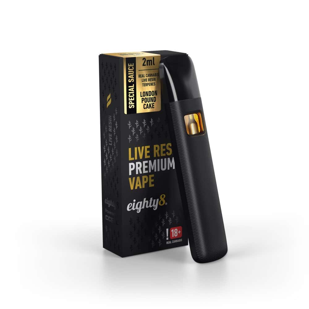 CBD Live Resin London Pound Cake, 92 % CBD, 2 ml 3 Eighty8 CBD Live Resin Vape London Pound Cake, 92 % CBD, 2 ml