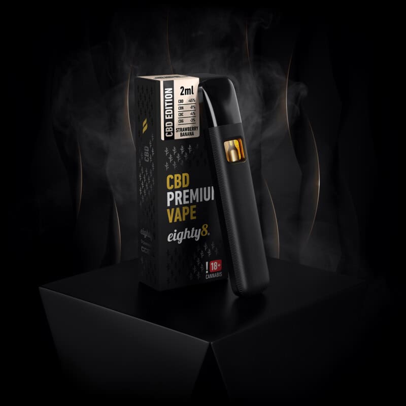 CBD Vape Strawberry Banana, 45 % CBD, 2 ml 4 Eighty8 CBD Vape Strawberry Banana, 92 % CBD, 2 ml