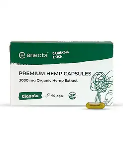 Enecta premium konopné kapsle, 3000 mg organického extraktu z konopí, 90 kapslí