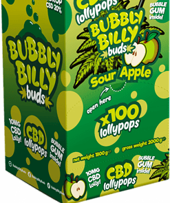 Alternative view of CBD Lízátko Kyselé Jablko se žvýkačkou uvnitř, 10 mg