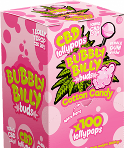 Alternative view of CBD Cotton Candy lízátka se žvýkačkou uvnitř, 10 mg