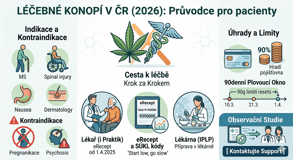 Kompletní průvodce pro pacienty: Jak legálně a bezpečně získat léčebné konopí v ČR (Aktualizováno 2026)