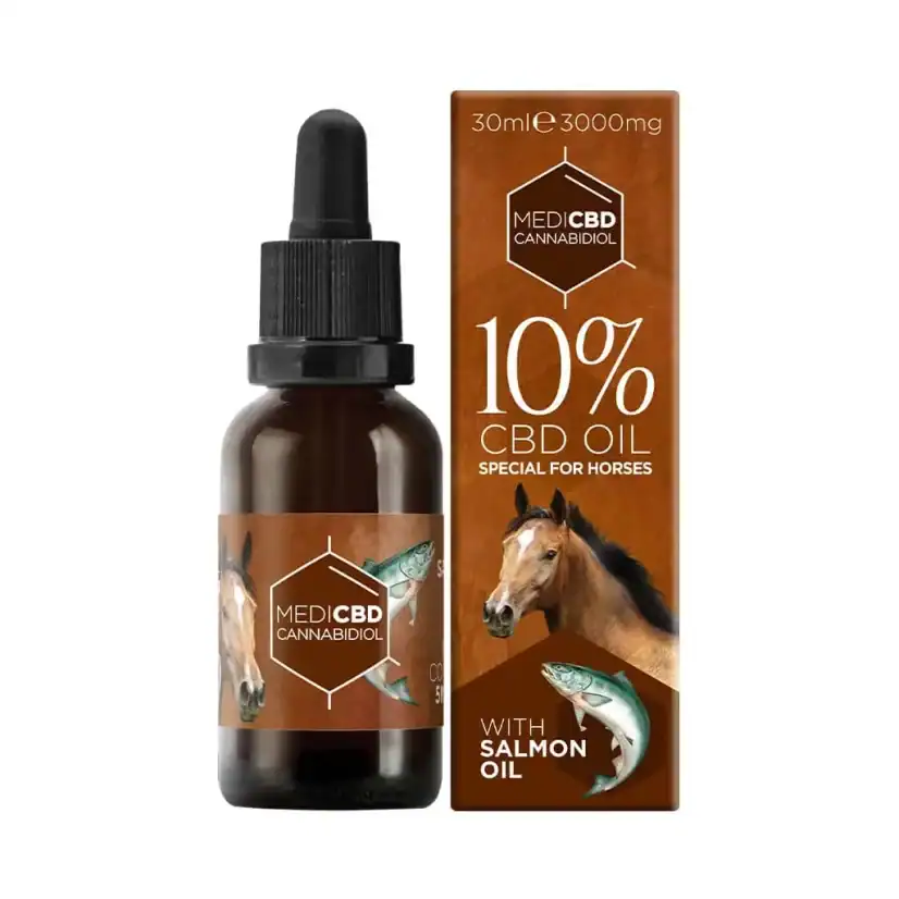 CBD olej pro koně s lososovým olejem, 10 % CBD, 3000 mg, 30 ml