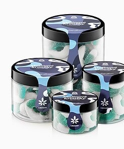CBD Kyselé želé kroužky s příchutí modrá malina