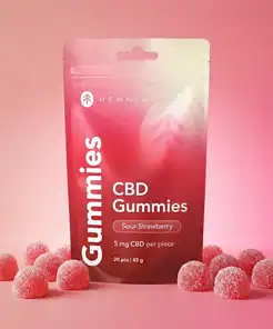 CBD Gummies bonbóny, Jahoda, 100 mg CBD, 20 ks x 5 mg, 45 g