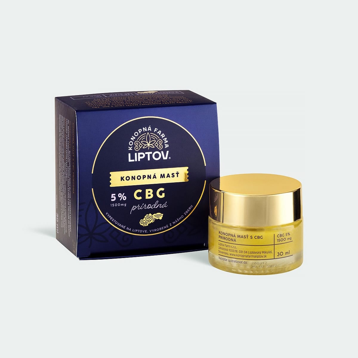 Konopná mast s CBG 1500mg přírodní 3 Konopná mast s CBG 1500mg přírodní