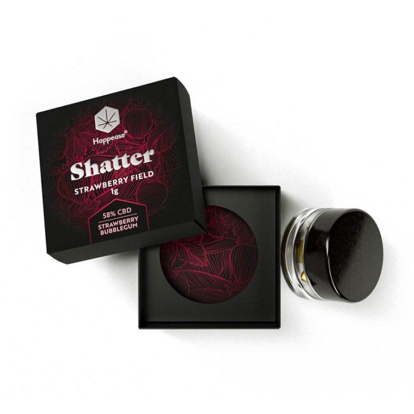 Extrakt Strawberry Field Shatter 58% CBD, 1 g 6 Extrakt Strawberry Field Shatter 58% CBD, 1 g – foto 4